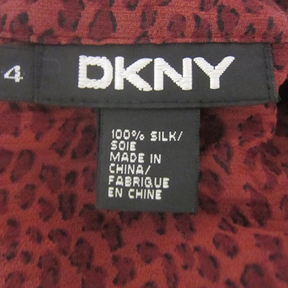 DKNY BLOUSE - LEOPARD PRINT - SIZE 4 - Picture 5 of 8